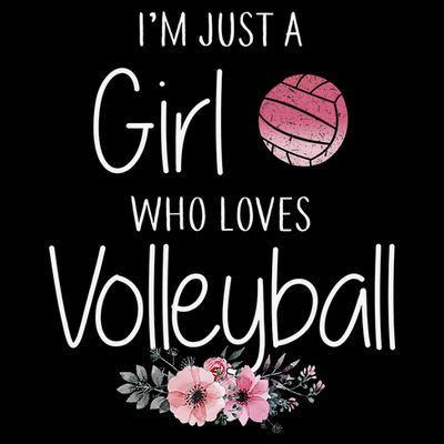 Girls Love Volleyball Best Fun Birthday Gift T-Shirt