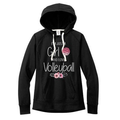 Girls Love Volleyball Best Fun Birthday Gift Women's Fleece Hoodie