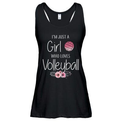 Girls Love Volleyball Best Fun Birthday Gift Ladies Essential Flowy Tank