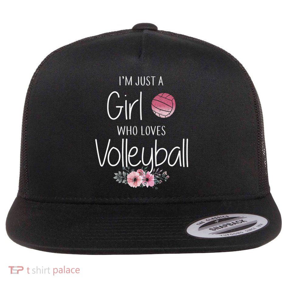 Girls Love Volleyball Best Fun Birthday Gift Flatbill Hat