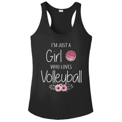 Girls Love Volleyball Best Fun Birthday Gift Ladies PosiCharge Competitor Racerback Tank