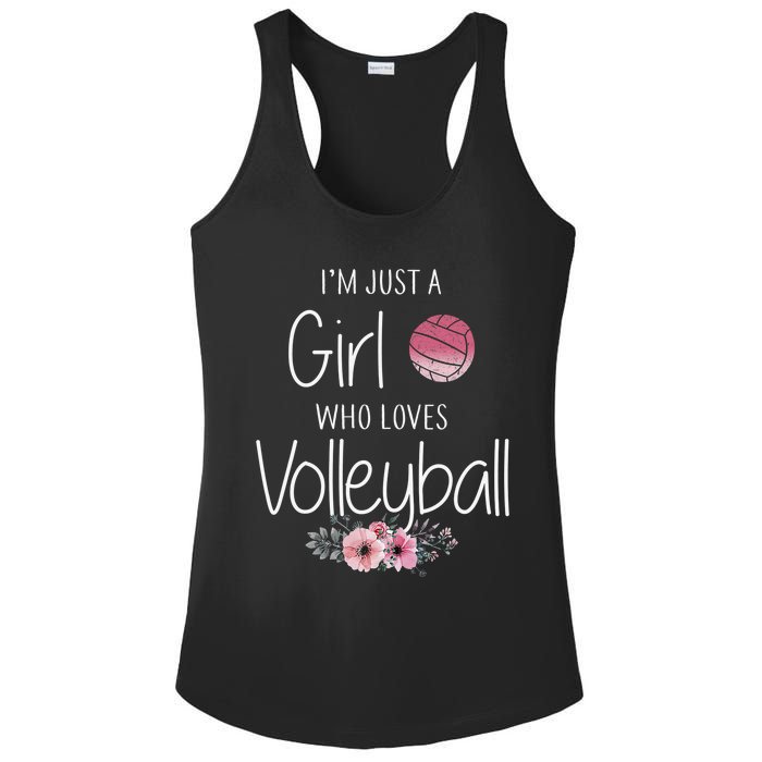 Girls Love Volleyball Best Fun Birthday Gift Ladies PosiCharge Competitor Racerback Tank