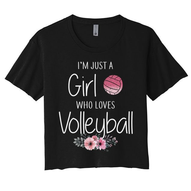 Girls Love Volleyball Best Fun Birthday Gift Crop Top