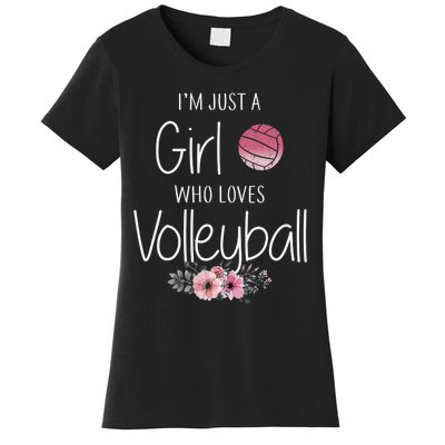 Girls Love Volleyball Best Fun Birthday Gift Women's T-Shirt