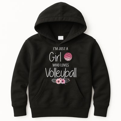 Girls Love Volleyball Best Fun Birthday Gift Kids Hoodie