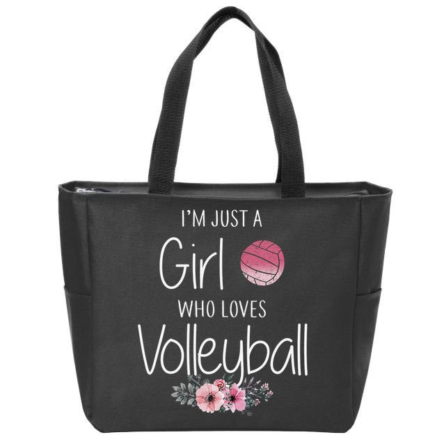 Girls Love Volleyball Best Fun Birthday Gift Zip Tote Bag