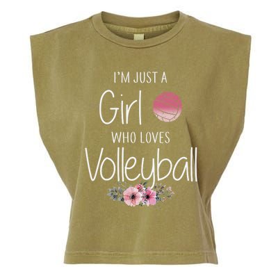 Girls Love Volleyball Best Fun Birthday Gift Garment-Dyed Women's Muscle Tee