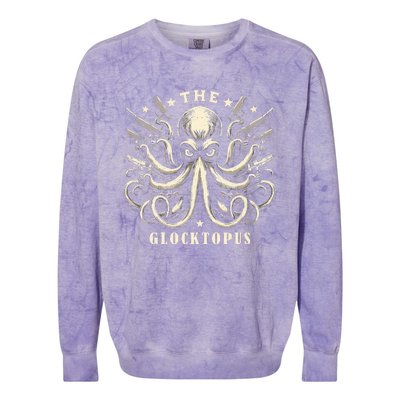 Gun Lover Vintage Squid Octopus Colorblast Crewneck Sweatshirt