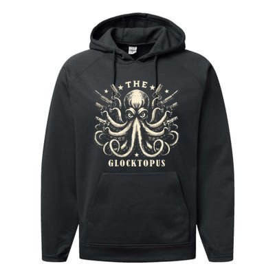 Gun Lover Vintage Squid Octopus Performance Fleece Hoodie