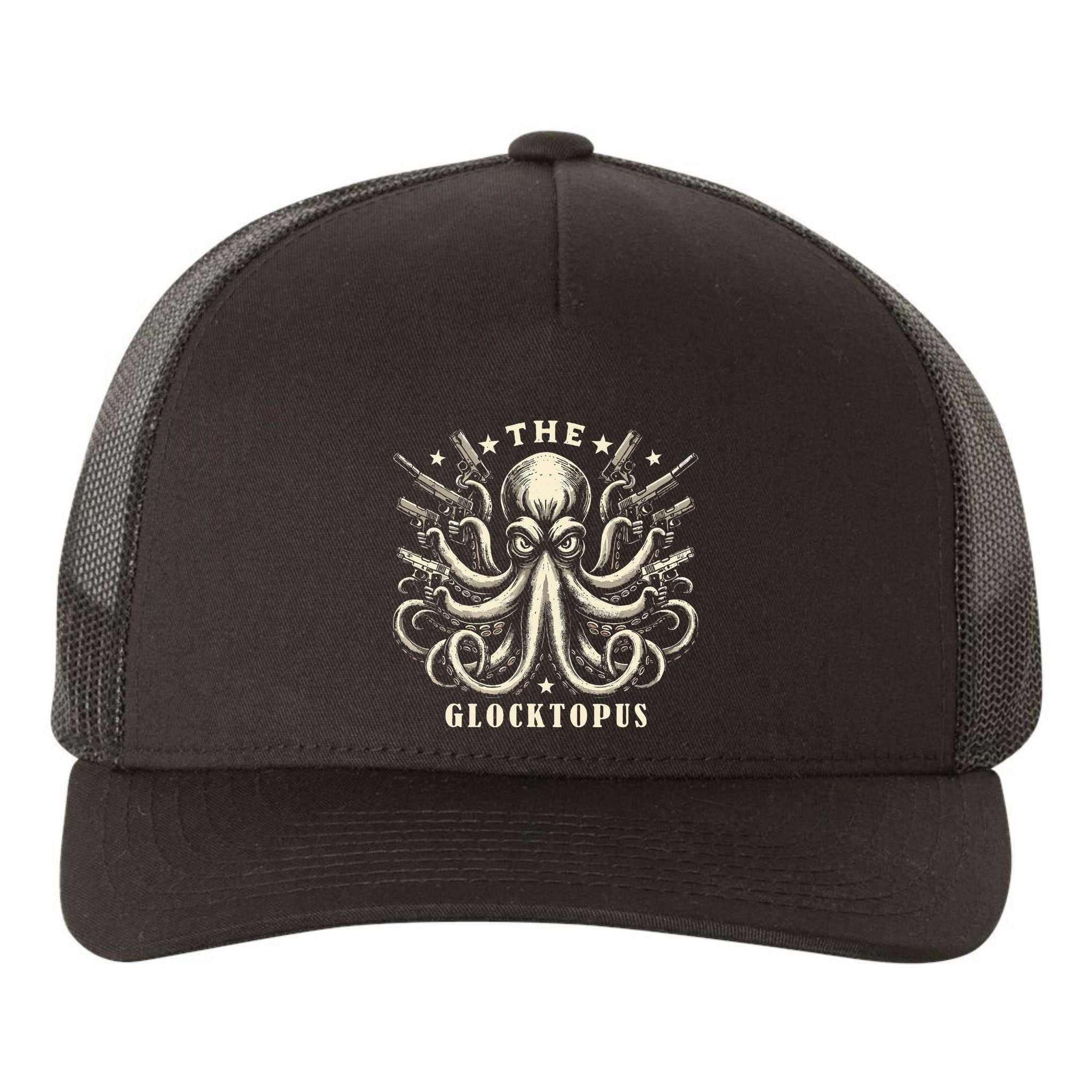 Gun Lover Vintage Squid Octopus Yupoong Adult 5-Panel Trucker Hat