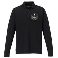 Gun Lover Vintage Squid Octopus Performance Long Sleeve Polo