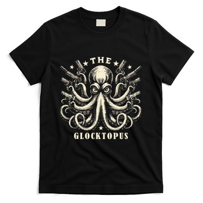 Gun Lover Vintage Squid Octopus T-Shirt