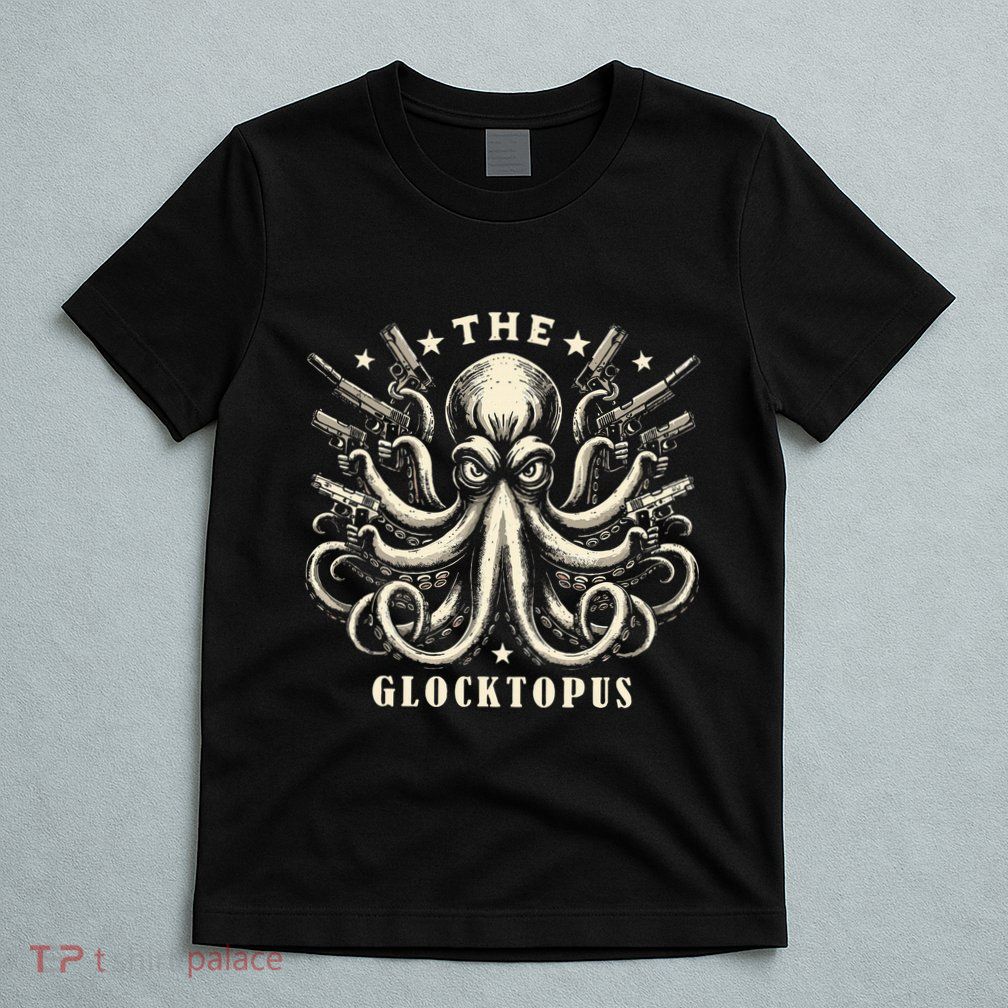 Gun Lover Vintage Squid Octopus T-Shirt