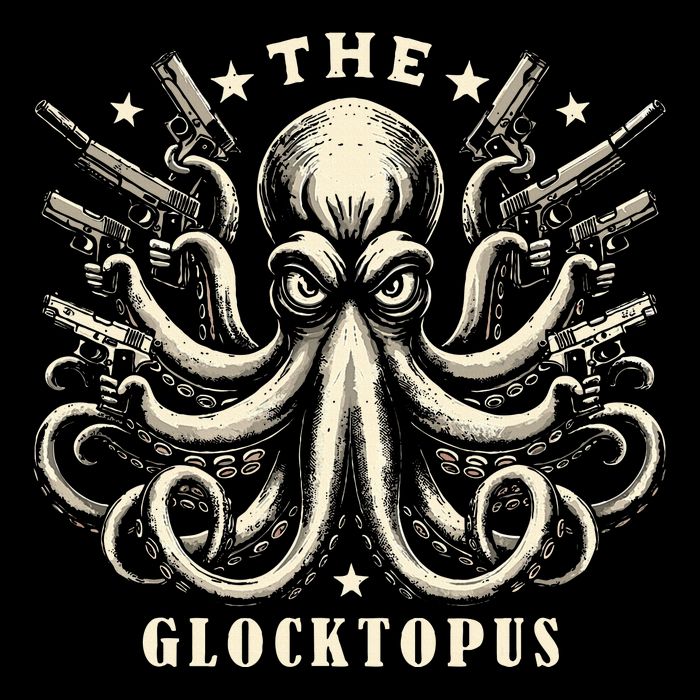 Gun Lover Vintage Squid Octopus Button