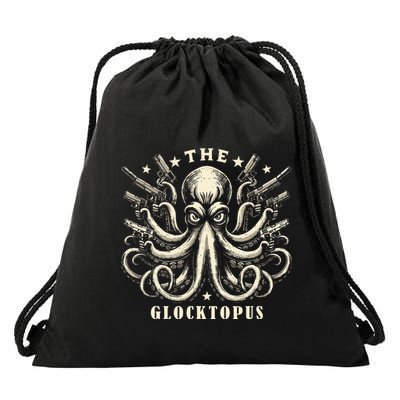 Gun Lover Vintage Squid Octopus Drawstring Bag