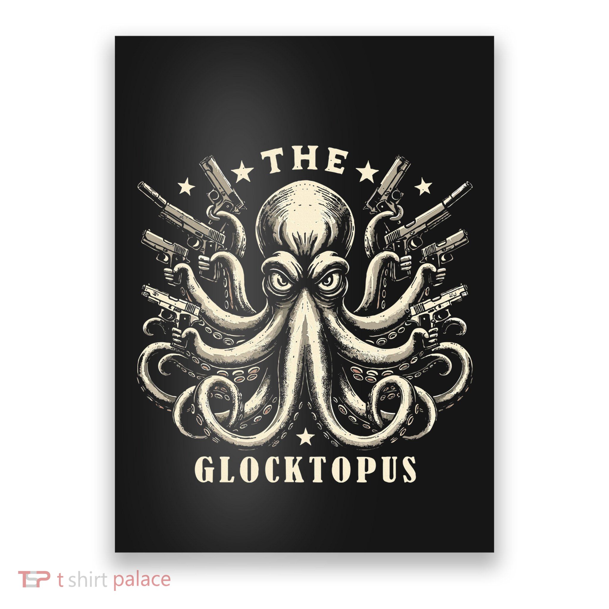 Gun Lover Vintage Squid Octopus Poster