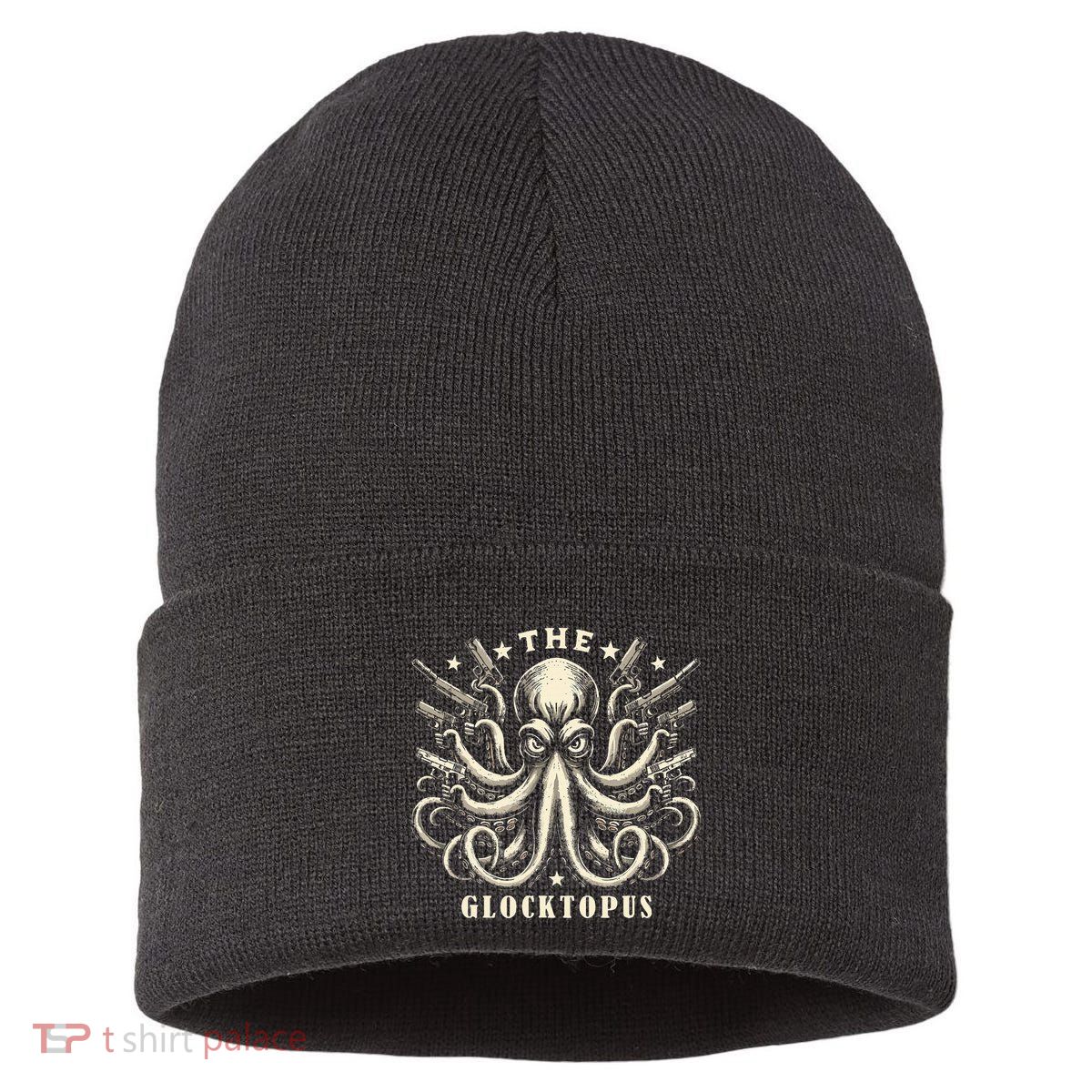 Gun Lover Vintage Squid Octopus Sustainable Knit Beanie
