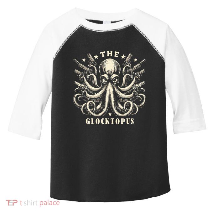 Gun Lover Vintage Squid Octopus Toddler Fine Jersey T-Shirt