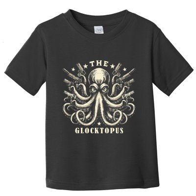 Gun Lover Vintage Squid Octopus Toddler T-Shirt