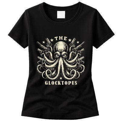 Gun Lover Vintage Squid Octopus Womens T-Shirt