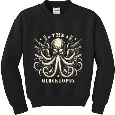 Gun Lover Vintage Squid Octopus Kids Sweatshirt