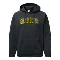 Grambling Louisiana Vintage Retro Us City State Travel Performance Fleece Hoodie