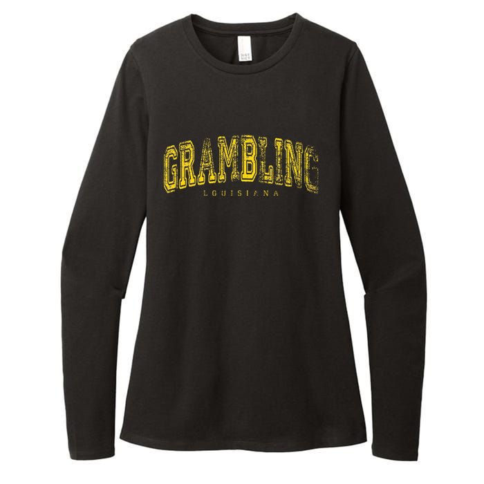 Grambling Louisiana Vintage Retro Us City State Travel Womens CVC Long Sleeve Shirt