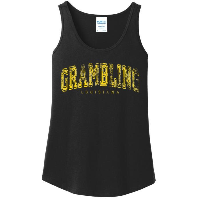 Grambling Louisiana Vintage Retro Us City State Travel Ladies Essential Tank