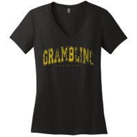 Grambling Louisiana Vintage Retro Us City State Travel Women's V-Neck T-Shirt