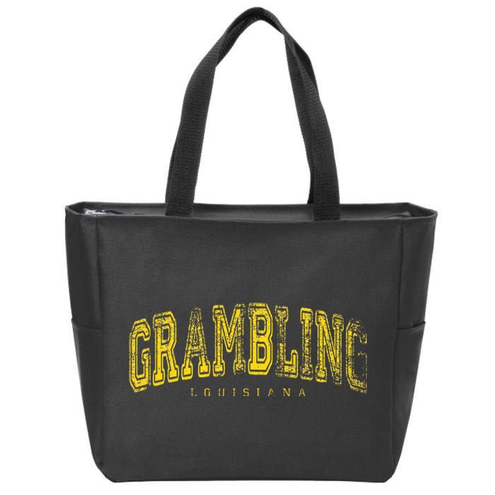 Grambling Louisiana Vintage Retro Us City State Travel Zip Tote Bag