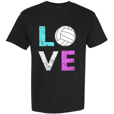 Girls Love Volleyball Best Fun Birthday Gift TShirt Garment-Dyed Heavyweight T-Shirt