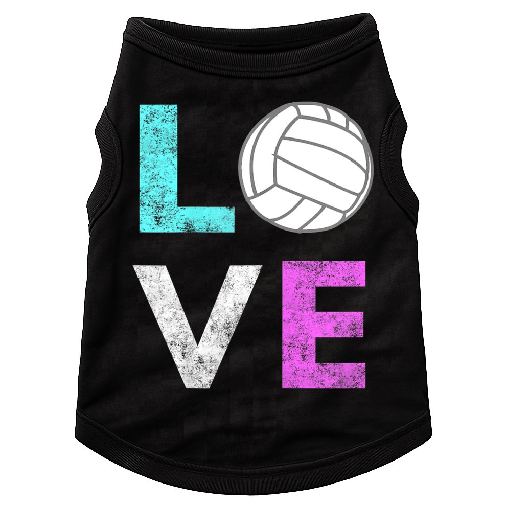 Girls Love Volleyball Best Fun Birthday Gift TShirt Doggie Tank