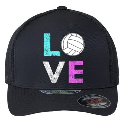 Girls Love Volleyball Best Fun Birthday Gift TShirt Flexfit Unipanel Trucker Cap