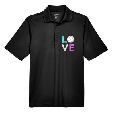 Girls Love Volleyball Best Fun Birthday Gift TShirt Men's Origin Performance Pique Polo