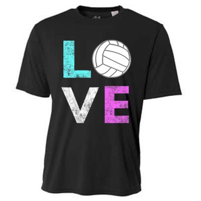 Girls Love Volleyball Best Fun Birthday Gift TShirt Cooling Performance Crew T-Shirt