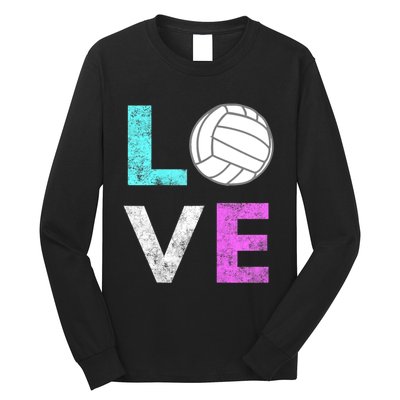 Girls Love Volleyball Best Fun Birthday Gift TShirt Long Sleeve Shirt