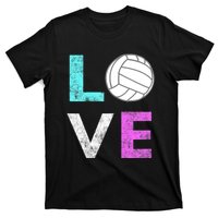 Girls Love Volleyball Best Fun Birthday Gift TShirt T-Shirt