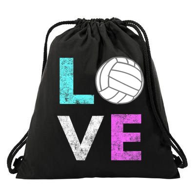 Girls Love Volleyball Best Fun Birthday Gift TShirt Drawstring Bag