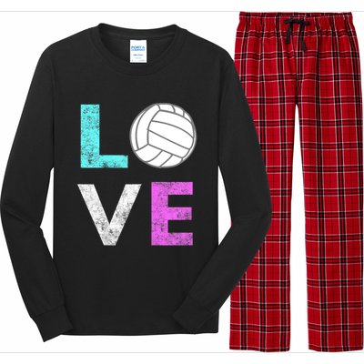 Girls Love Volleyball Best Fun Birthday Gift TShirt Long Sleeve Pajama Set