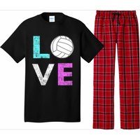 Girls Love Volleyball Best Fun Birthday Gift TShirt Pajama Set