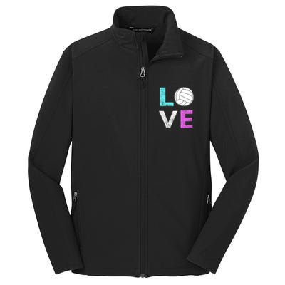 Girls Love Volleyball Best Fun Birthday Gift TShirt Core Soft Shell Jacket