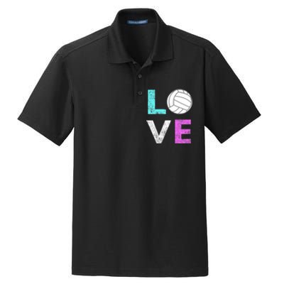 Girls Love Volleyball Best Fun Birthday Gift TShirt Dry Zone Grid Polo