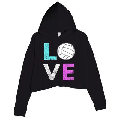 Girls Love Volleyball Best Fun Birthday Gift TShirt Crop Fleece Hoodie