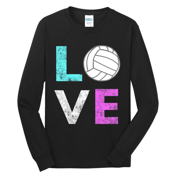 Girls Love Volleyball Best Fun Birthday Gift TShirt Tall Long Sleeve T-Shirt