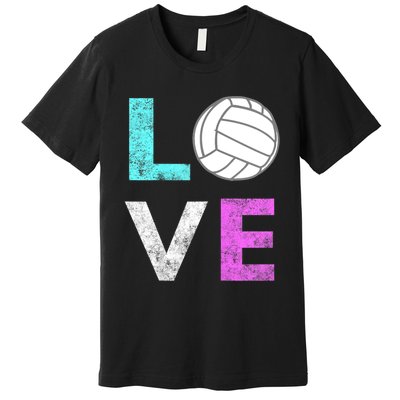 Girls Love Volleyball Best Fun Birthday Gift TShirt Premium T-Shirt