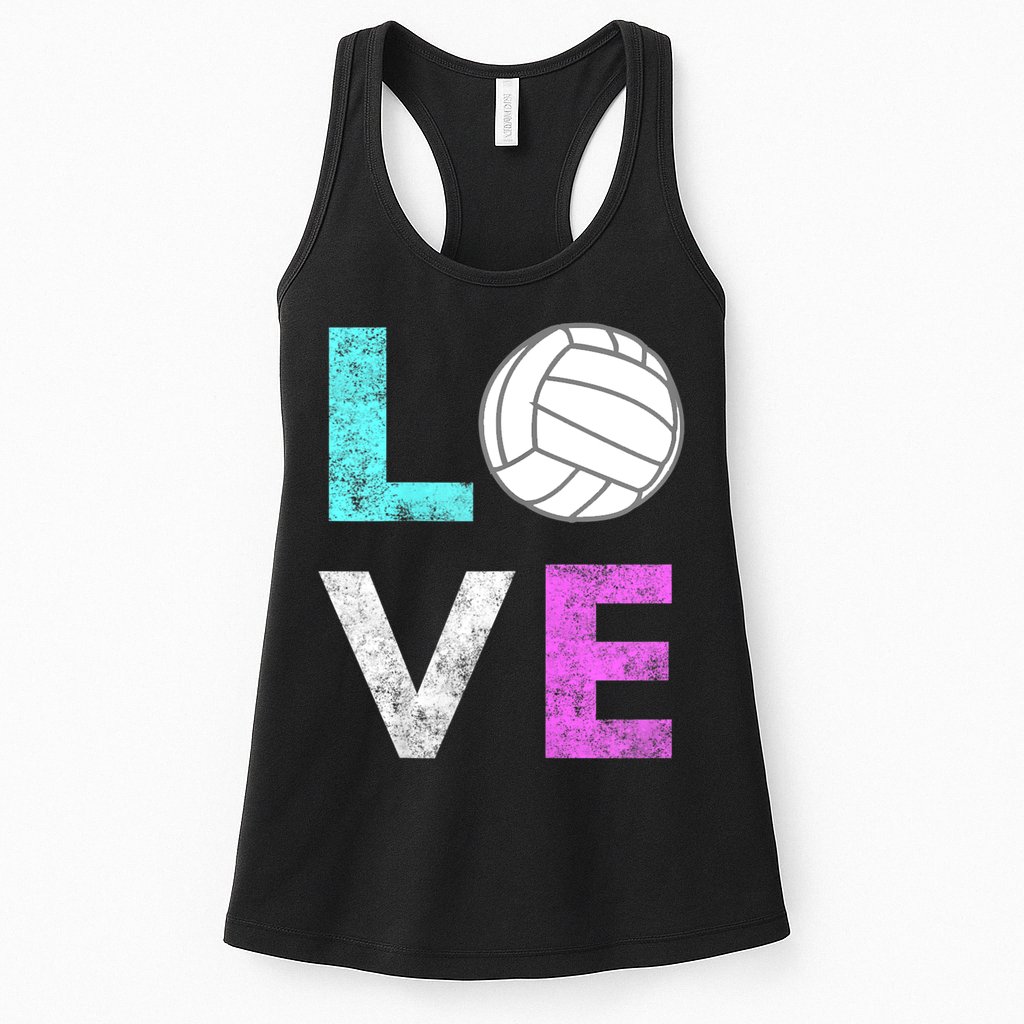 Girls Love Volleyball Best Fun Birthday Gift TShirt Womens Tank Top