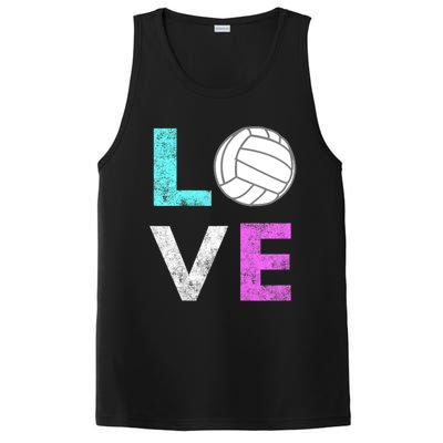 Girls Love Volleyball Best Fun Birthday Gift TShirt PosiCharge Competitor Tank