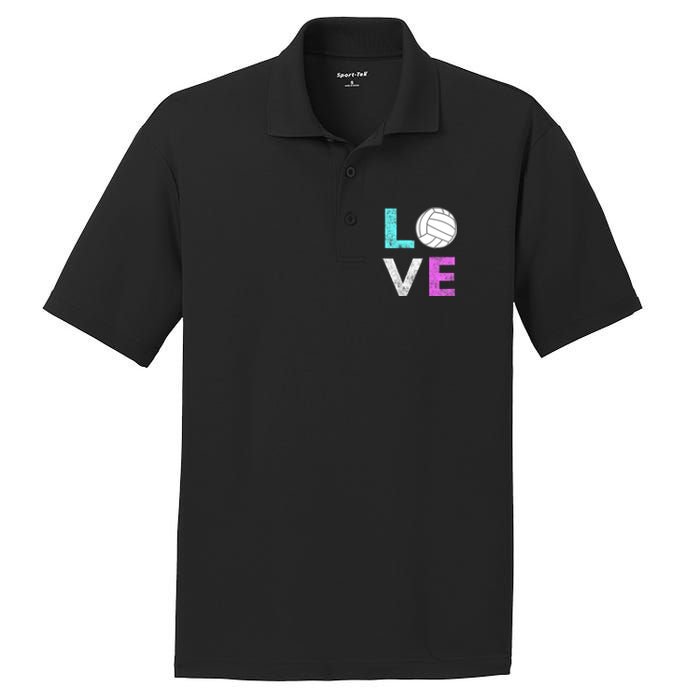 Girls Love Volleyball Best Fun Birthday Gift TShirt PosiCharge RacerMesh Polo