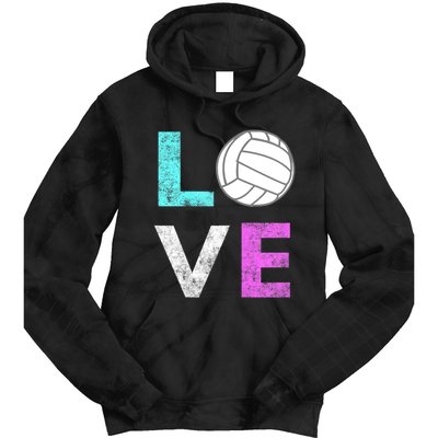 Girls Love Volleyball Best Fun Birthday Gift TShirt Tie Dye Hoodie