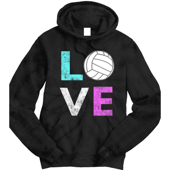 Girls Love Volleyball Best Fun Birthday Gift TShirt Tie Dye Hoodie